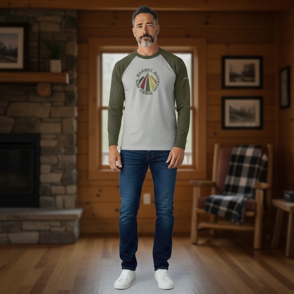 Marmot Men's Green and Gray Long Sleeve Jersey - Picture 2 of 11